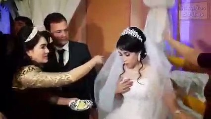 Bridegroom slap on woman in full wedding ceremony