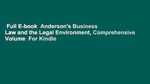 Full E-book  Anderson's Business Law and the Legal Environment, Comprehensive Volume  For Kindle