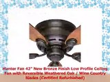 Hunter Fan 42 New Bronze Finish Low Profile Ceiling Fan with Reversible Weathered Oak
