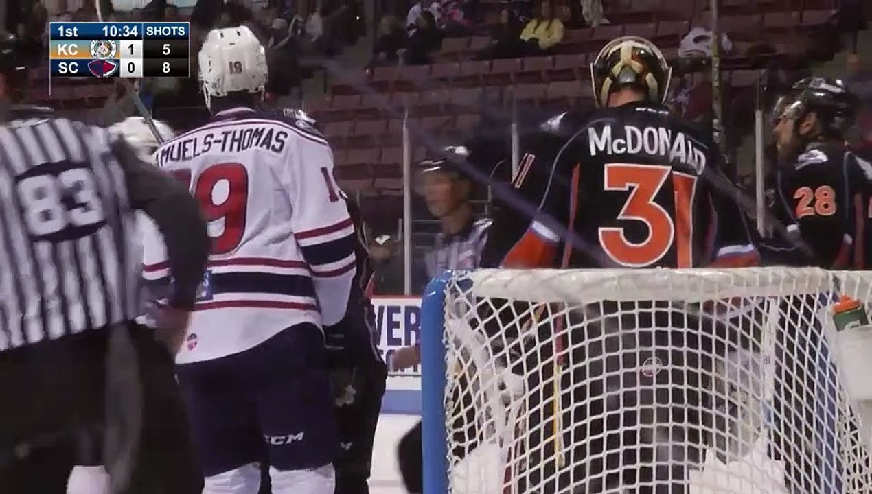 ECHL Kansas City Mavericks 1 at South Carolina Stingrays 4