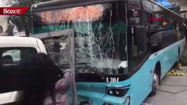 İstanbul’da halk otobüsü yayalara çarptı!