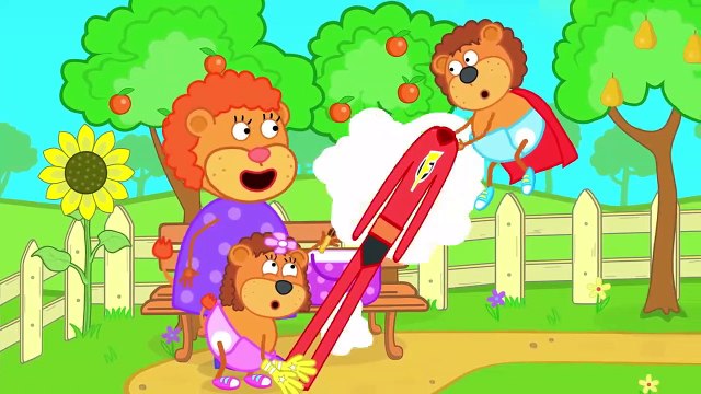 Famille de lions Île Mystérieuse dessin animé pour Enfants