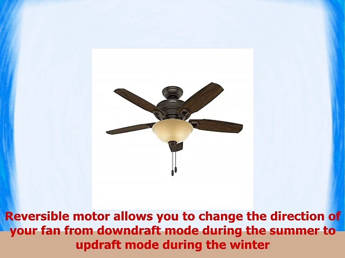 Hunter Fan Company 52232 Hunter 44 Ambrose Bowl Onyx Bengal