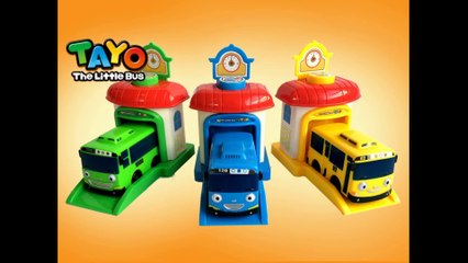 Tayo The Little Bus Shooting Garage Launchers Bus Car Rogi Lani - Unboxing Demo Review