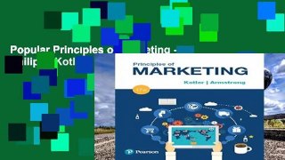 Popular Principles of Marketing - Philip T. Kotler