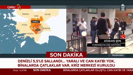 #Denizli'de 5.5 büyüklüğünde deprem