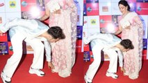 Varun Dhawan takes blessings from Hema Malini at red carpet of Zee Cine Awards | FilmiBeat