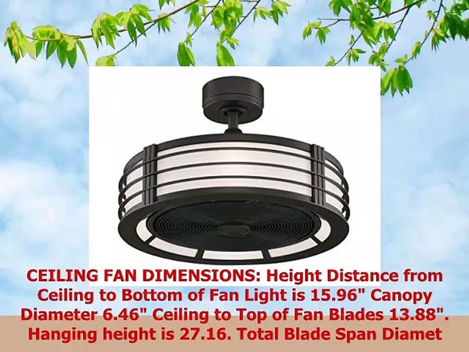 Fanimation Beckwith FP79640B Ceiling Fan with Frosted Shade Light Kit and Remote 13inch