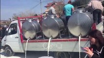 TV Ora - Fermerët e Lushnjes në protestë derdhin qumështin në rrugë