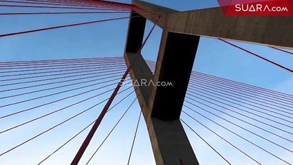 Penampakan Air Laut di Bawah Jembatan Suramadu yang Seperti Terbelah