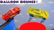Hot Wheels Balloon Bounce Challenge with Disney Pixar McQueen & Jackson Storm vs DC Comics Justice League & Marvel Avengers 4 Superheroes with PJ Masks Catboy and more!