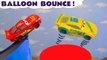 Hot Wheels Balloon Bounce Challenge with Disney Pixar McQueen & Jackson Storm vs DC Comics Justice League & Marvel Avengers 4 Superheroes with PJ Masks Catboy and more!