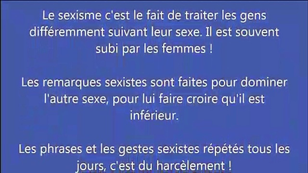 Le sexisme aujourd'hui