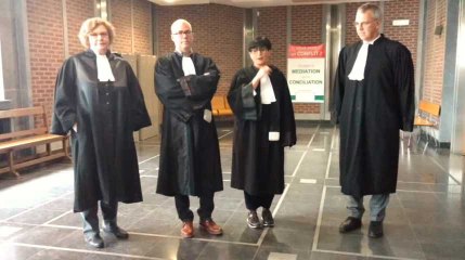 Mobilisation du monde judiciaire au palais de justice de Verviers pour attirer l'attention sur le manque de moyens