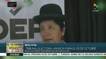 Bolivia: TSE anuncia para el 20 de octubre las elecciones generales
