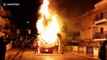 Spanish town burns massive head sculpture in fiery festival finale