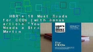 HBR's 10 Must Reads for CEOs (with bonus article 