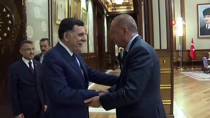 Cumhurbaşkanı Erdoğan Libya Başkanlık Konseyi Başkanı Al Sarraj'ı kabul etti