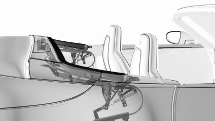 Le saute-vent intégré de la Porsche 911 Cabriolet se redresse en deux secondes