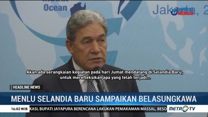 Menlu Selandia Baru Sampaikan Belasungkawa untuk WNI Korban Penembakan