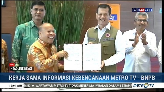 Metro TV-BNPB Jalin Kerja Sama Penyampaian Informasi Kebencanaan