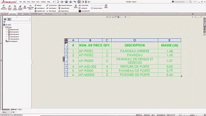 LCM - SOLIDWORKS FRANCAIS – COMMENT AJOUTER UN TITRE A UNE NOMENCLATURE