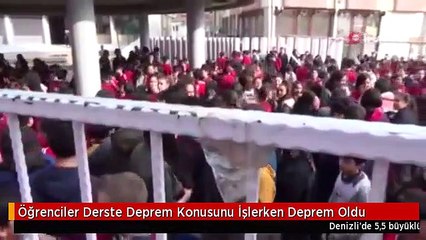 Öğrenciler Derste Deprem Konusunu İşlerken Deprem Oldu