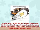 CRLight Dimmable 6W 700LM LED Edison Bulb 3200K Soft White 70W Equivalent E26 Medium Base