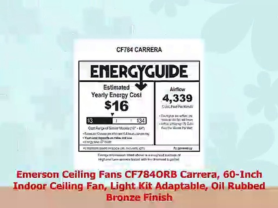 Emerson Ceiling Fans Cf784orb Carrera 60inch Indoor Ceiling Fan