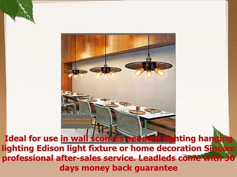 Leadleds LED Edison Bulb 40 Watt Equivalent Non Dimmable E26 Medium Base LED Lamp T10