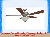 Bala 283014 Dual Mount Ceiling Fan with Bowl Light Kit 52Inch Brushed Pewter