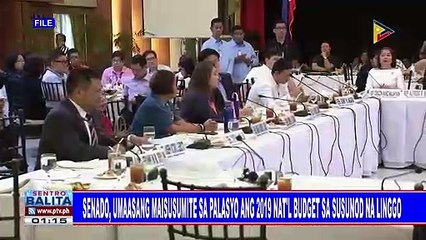 Senado, umaasang maisusumite sa Palasyo ang 2019 nat'l budget sa  susunod na linggo