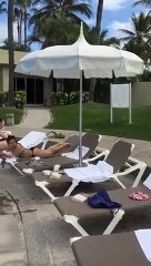 Download Video: 2 Iguanes effrayent des dizaines de touristes à la piscine de cet hotel !