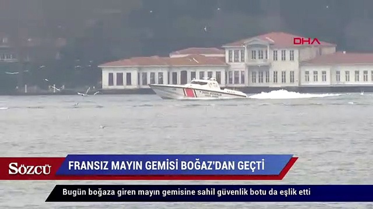 Fransız mayın gemisi Boğaz’dan geçti