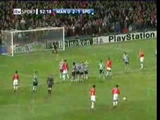 Man Utd- 2-1 Sporting goal Ronaldo !!!