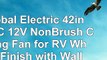 Global Electric 42inch DC 12V NonBrush Ceiling Fan for RV White Finish with Wall Control