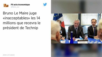 Entreprise. TechnipFMC justifie les émoluments de son futur ex-président, Bruno Le Maire les juge « inacceptables ».