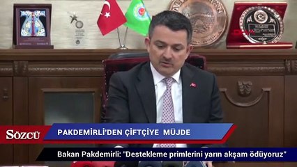 Pakdemirli'den çiftçiye destekleme müjdesi