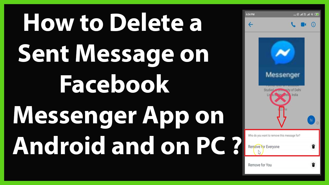 How to Delete a Sent Message(Remove for Everyone) in Facebook Messenger App on Android and PC?