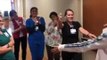 Woman Rings Bell to Celebrate Being Cancer Free