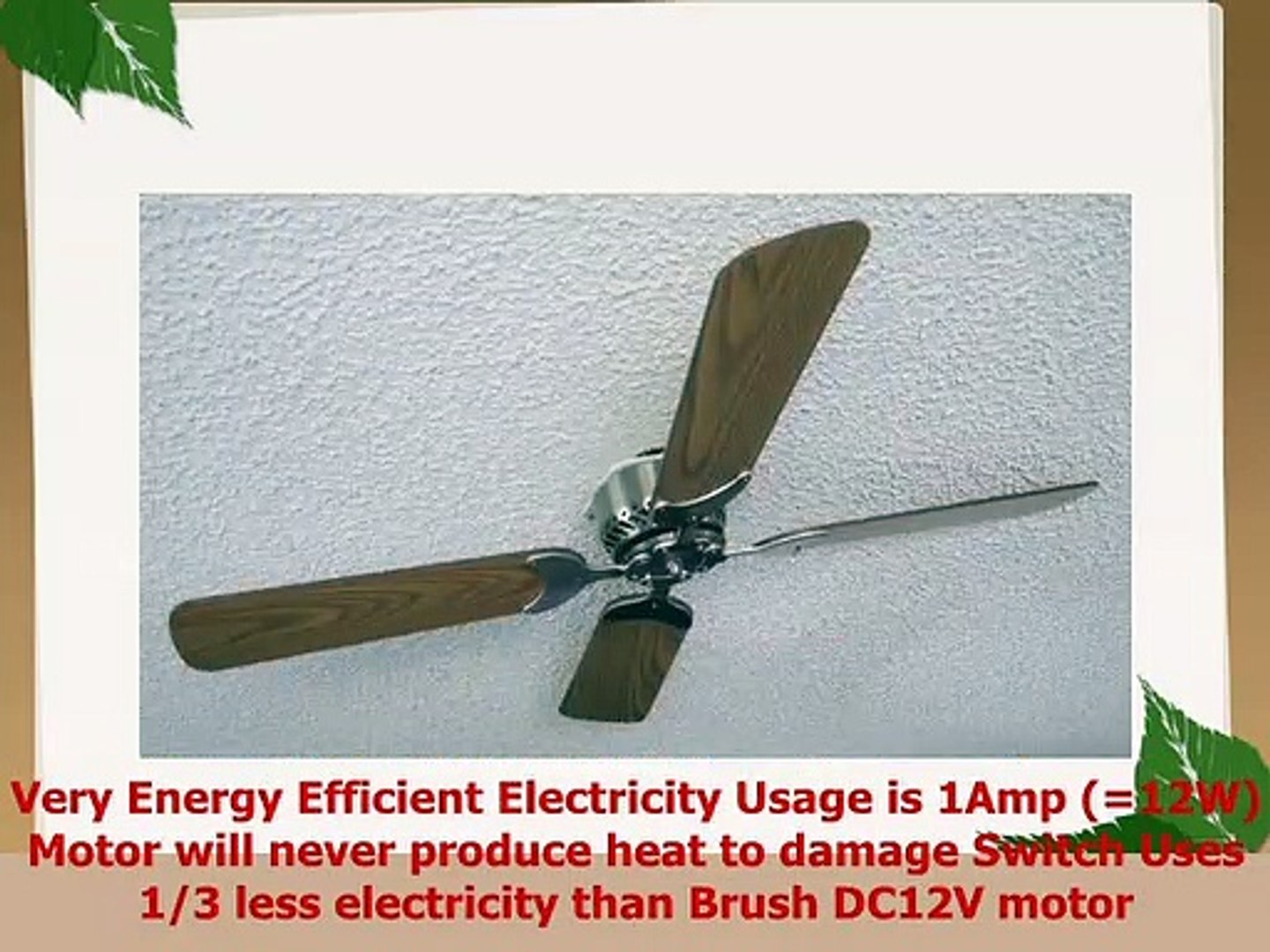 Global Electric 42inch Nonbrush Ceiling Fan For Rv Brushed Nickel