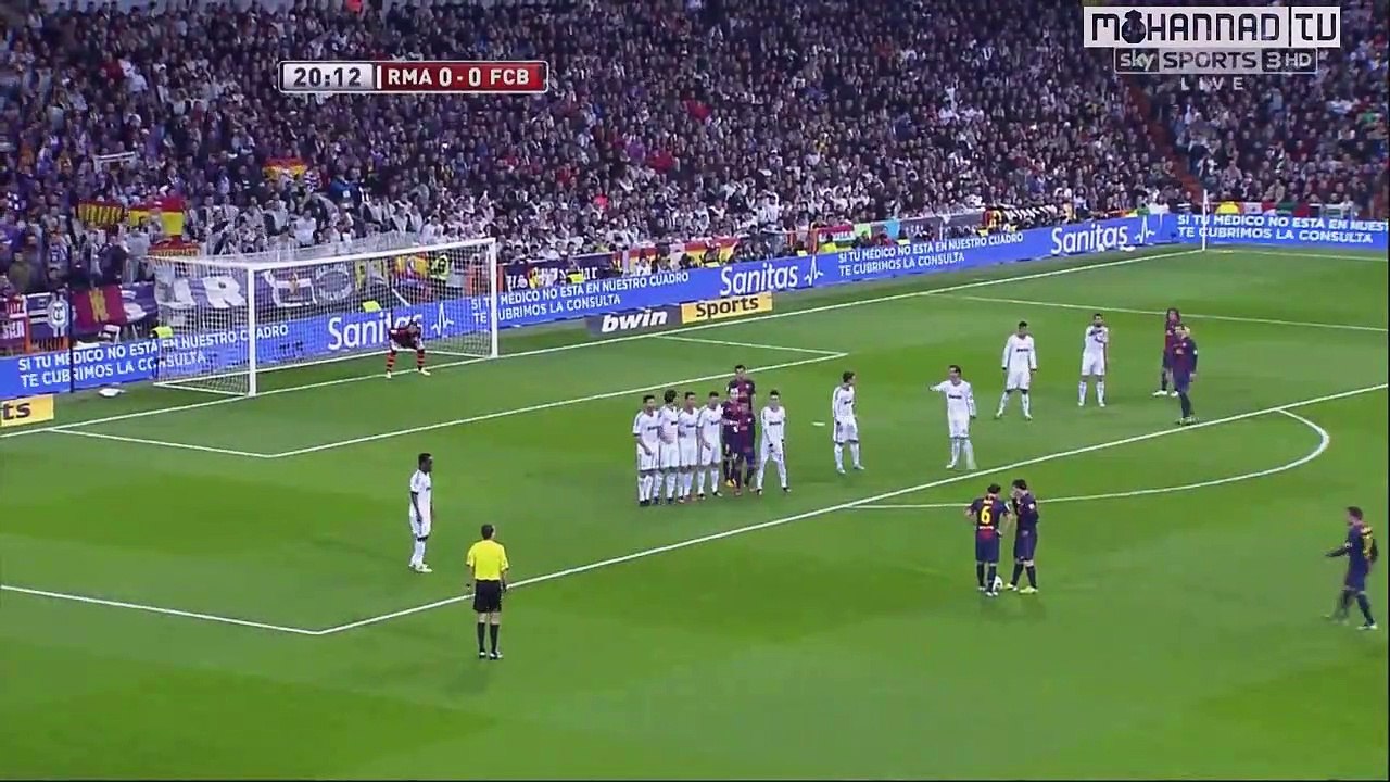 الشوط الاول مباراة ريال مدريد و برشلونة 1-1 ذها...
