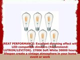 LEDERA ST64 Edison LED Bulb Dimmable 6W 60W Halogen Equivalent 600lm E26 Base Vintage