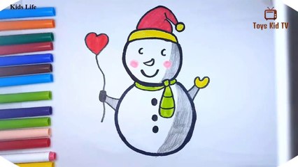 How to draw a kawaii snowman for children - Kids life