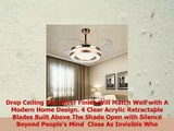 Lighting Groups Modern Invisible Ceiling Fan with Light 42inch Brushed Nickel Ceiling Fan