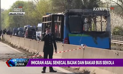Imigran Asal Senegal Bajak dan Bakar Bus Sekolah di Milan