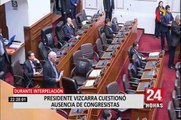 Vizcarra cuestiona ausencia de congresistas durante interpelación a Zeballos