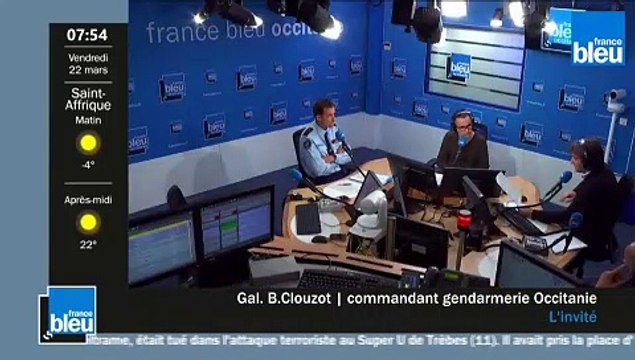 Le général Bernard Clouzot commandant de la gendarmerie d'Occitanie invité de France Bleu Occitanie