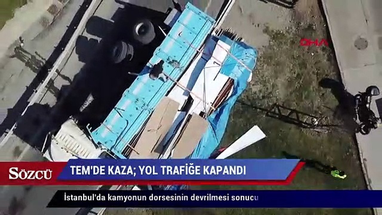 TEM’de kaza  yol trafiğe kapandı
