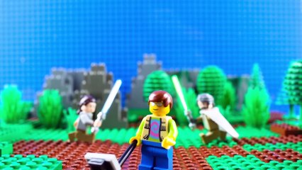 Скачать видео: LEGO Star Wars Rey Meets Luke Skywalker STOP MOTION W/ Rey & Luke | LEGO Star Wars | By LEGO Worlds